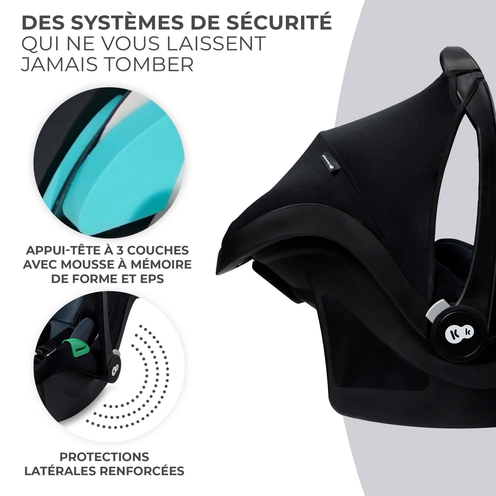 Voir la diapositive 5 : KINDERKRAFT Siège auto i-Size naissance avec protections renforcées