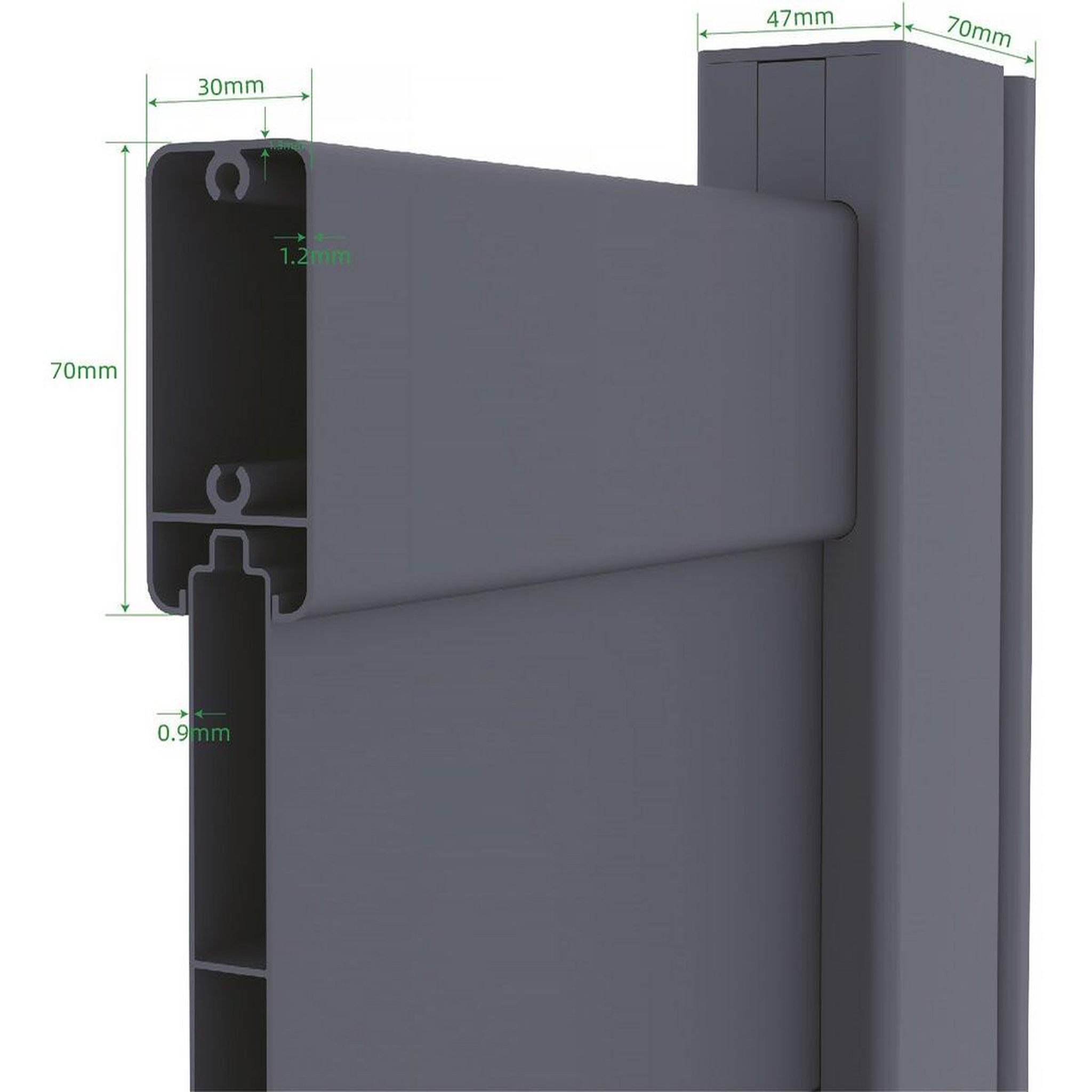 Voir la diapositive 4 : Habitat et Jardin Portillon en aluminium   Bastien  - 100 x 176 cm - Anthracite
