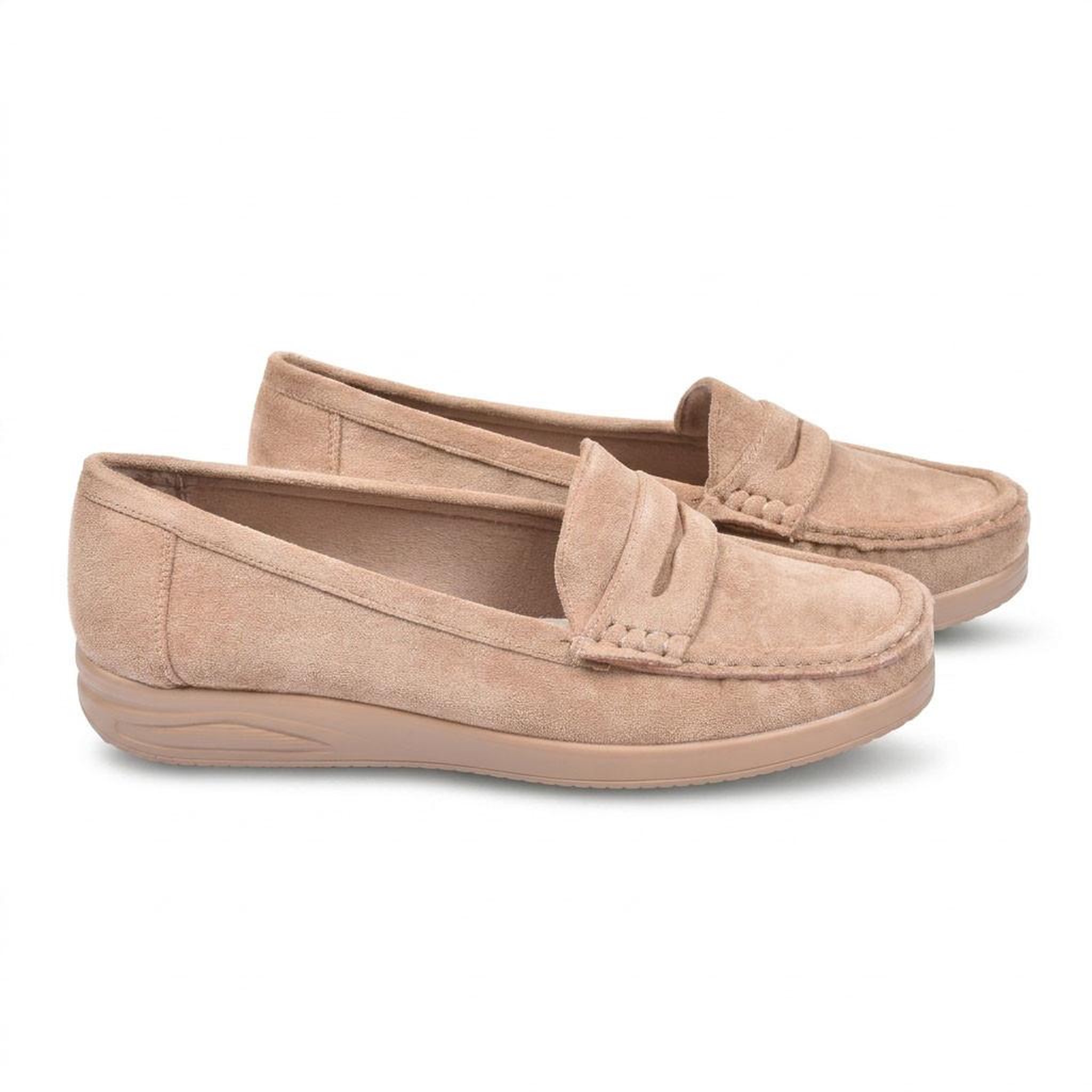 Voir la diapositive 3 : OZABI OZABI Mocassins Femme Penny Loafer Daim Confort