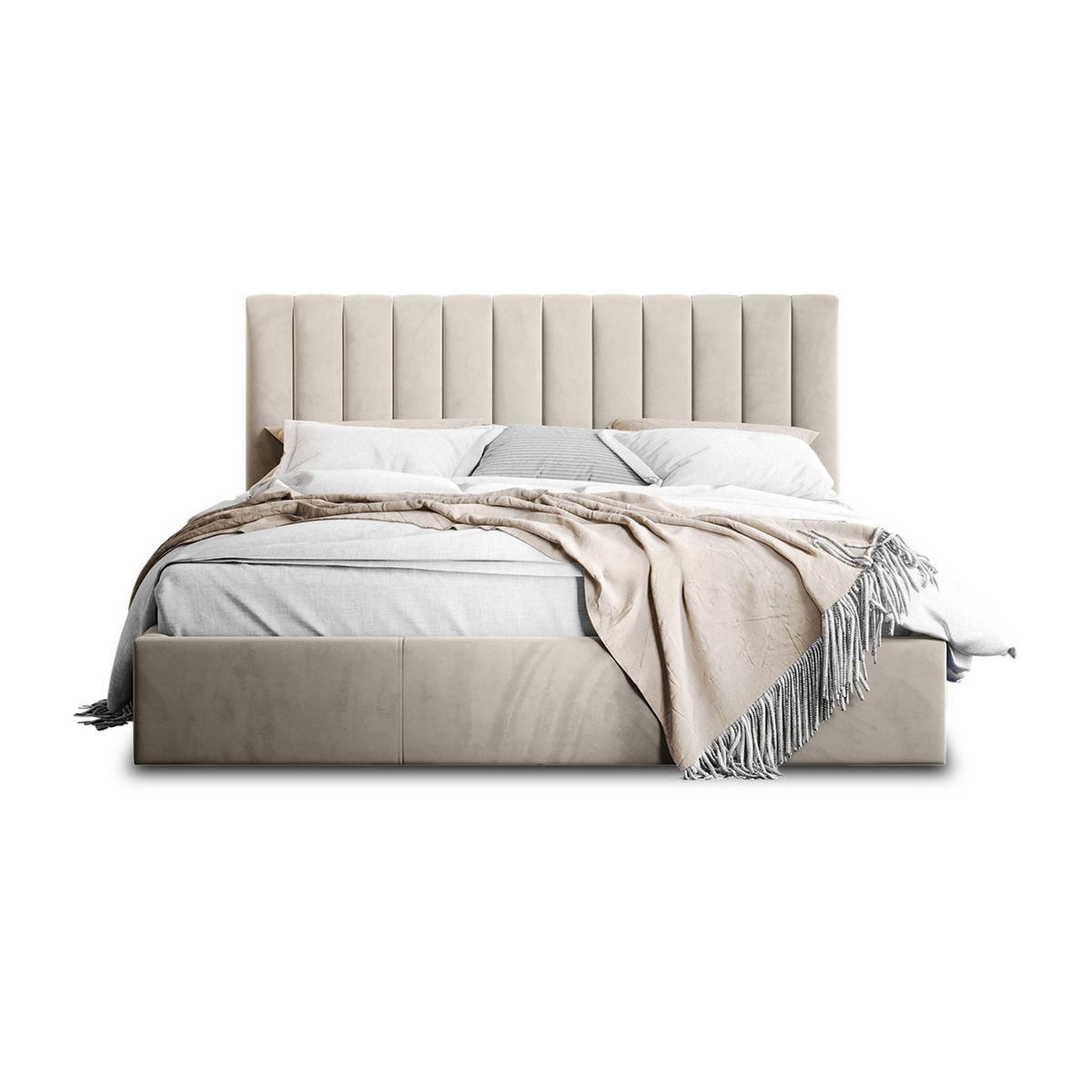 BEST MOBILIER Rosario - lit coffre - 180x200 - sommier inclus - en velours