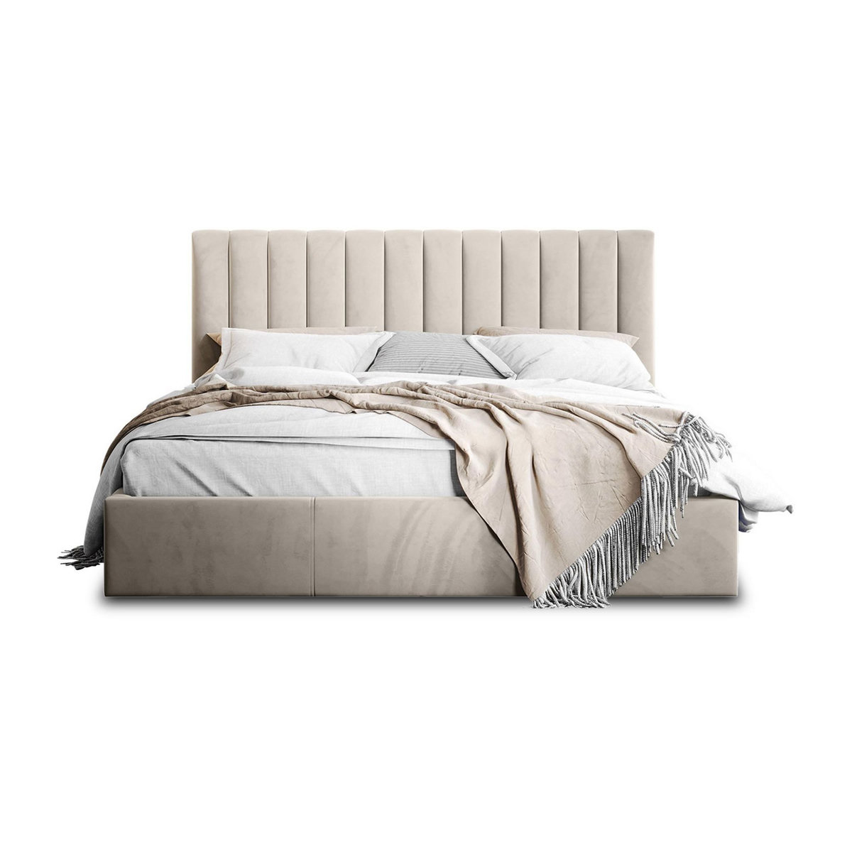 BEST MOBILIER Rosario - lit coffre - 180x200 - sommier inclus - en velours