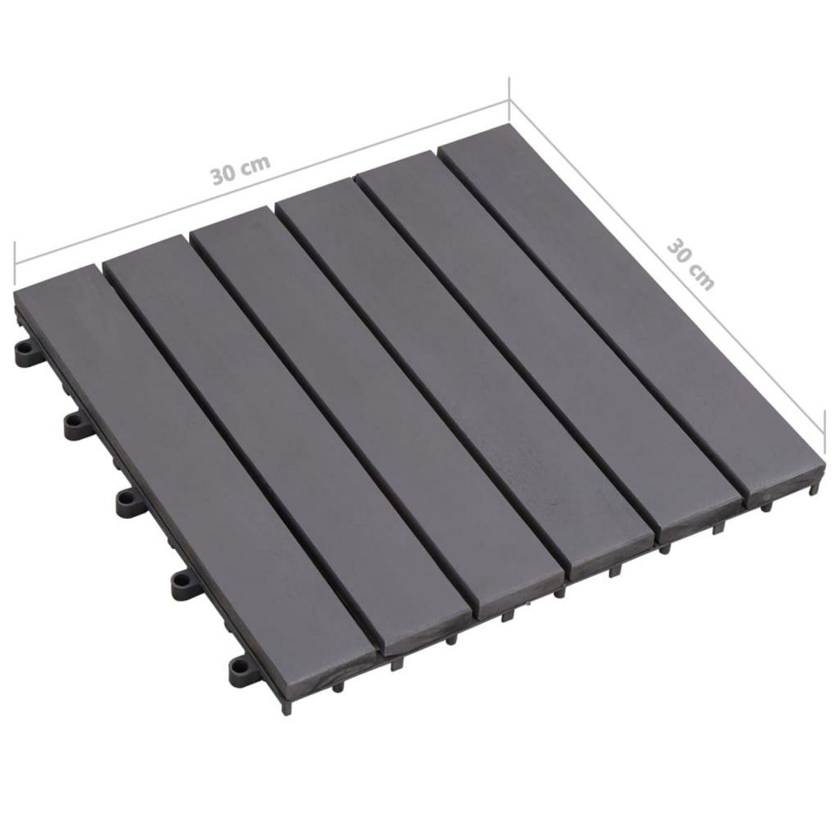 VIDAXL Carreaux de terrasse 10pcs Delavage gris 30x30 cm Acacia solide