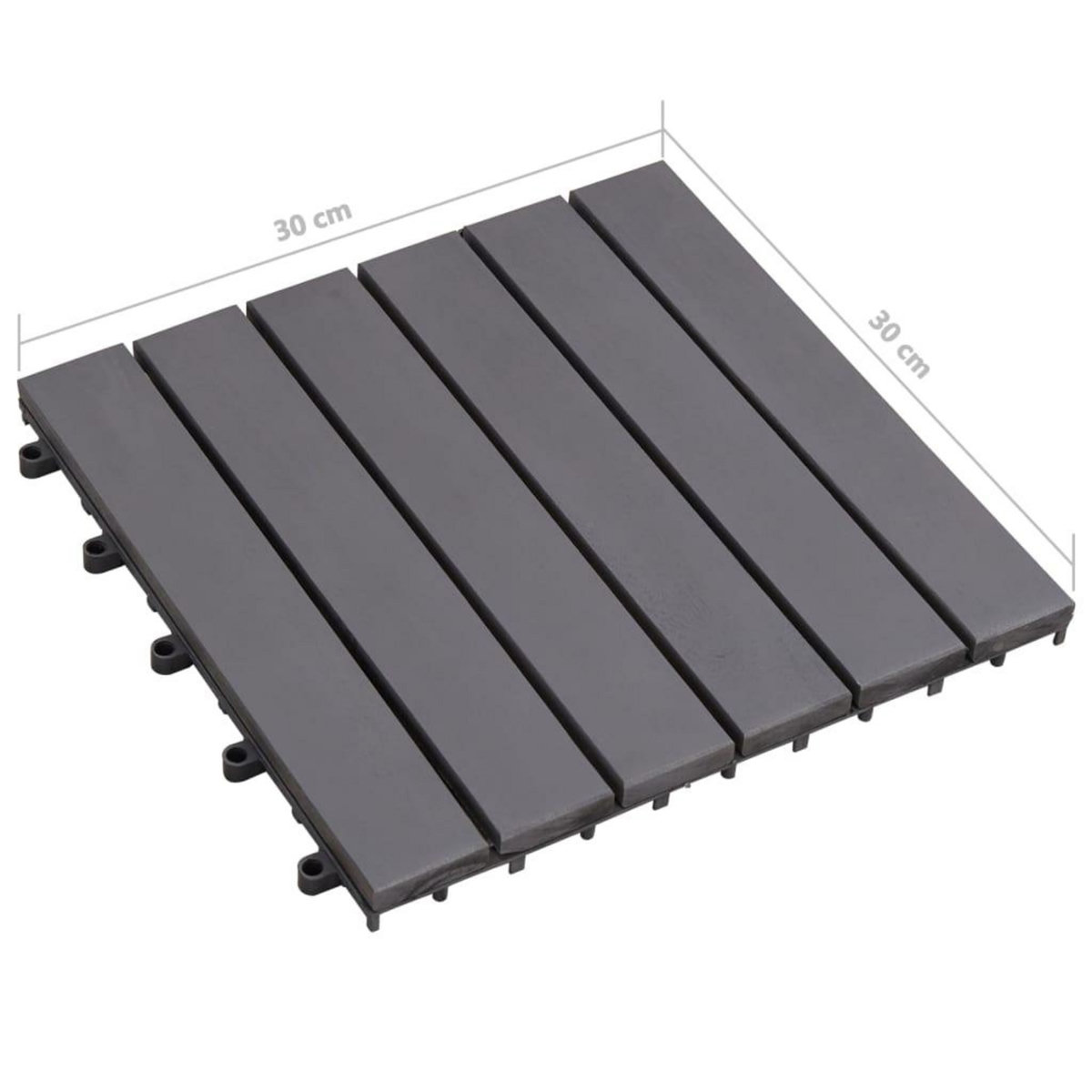 VIDAXL Carreaux de terrasse 10pcs Delavage gris 30x30 cm Acacia solide