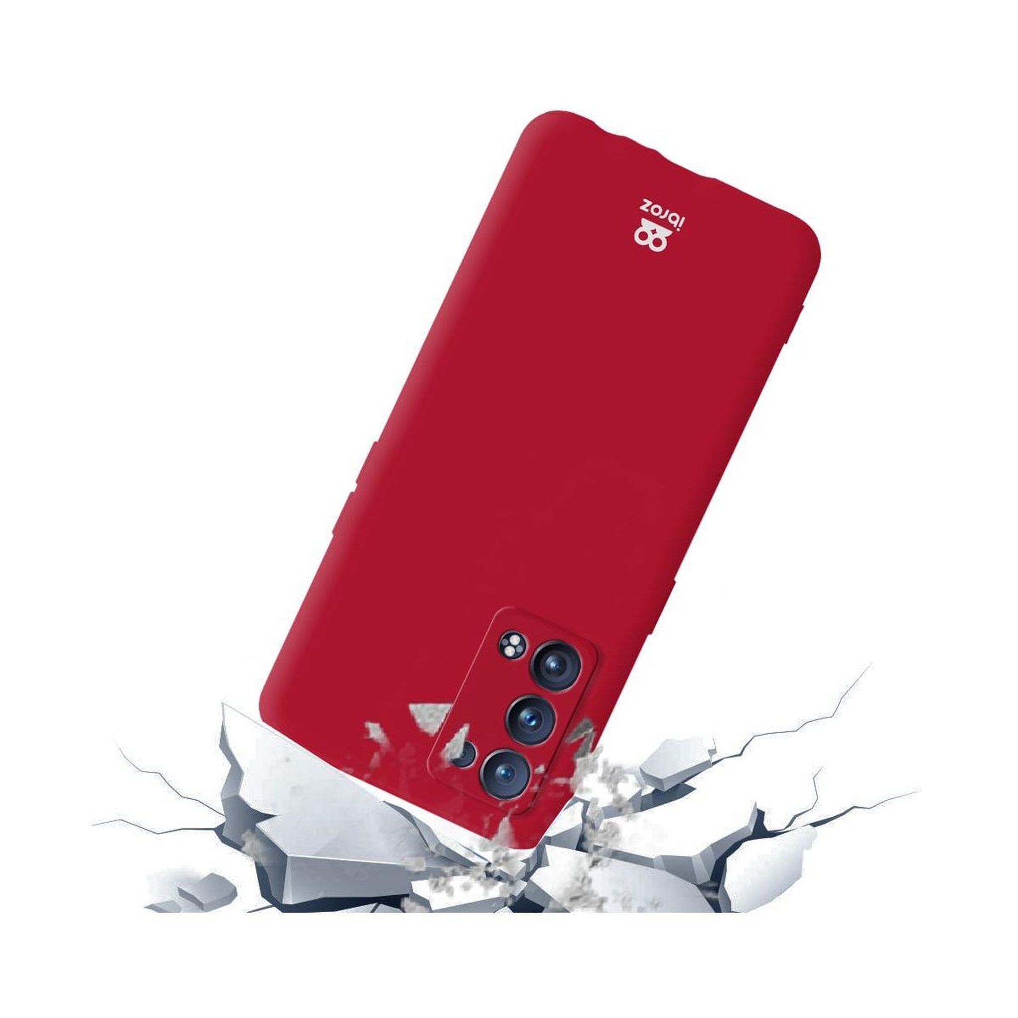 Voir la diapositive 3 : IBROZ Coque oppo reno 6 pro silicone rouge