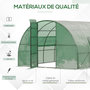 Voir la diapositive 4 : OUTSUNNY Serre de jardin tunnel 16,64 m² acier galvanisé renforcé diamètre 2,4 cm + PE haute densité fenêtres porte vert