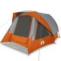 Voir la diapositive 2 : VIDAXL Tente de cabine familiale 6 personnes gris orange imperméable