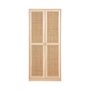 Voir la diapositive 6 : SWEEEK Armoire dressing cannage et effet bois. 2 portes avec penderie et rangements