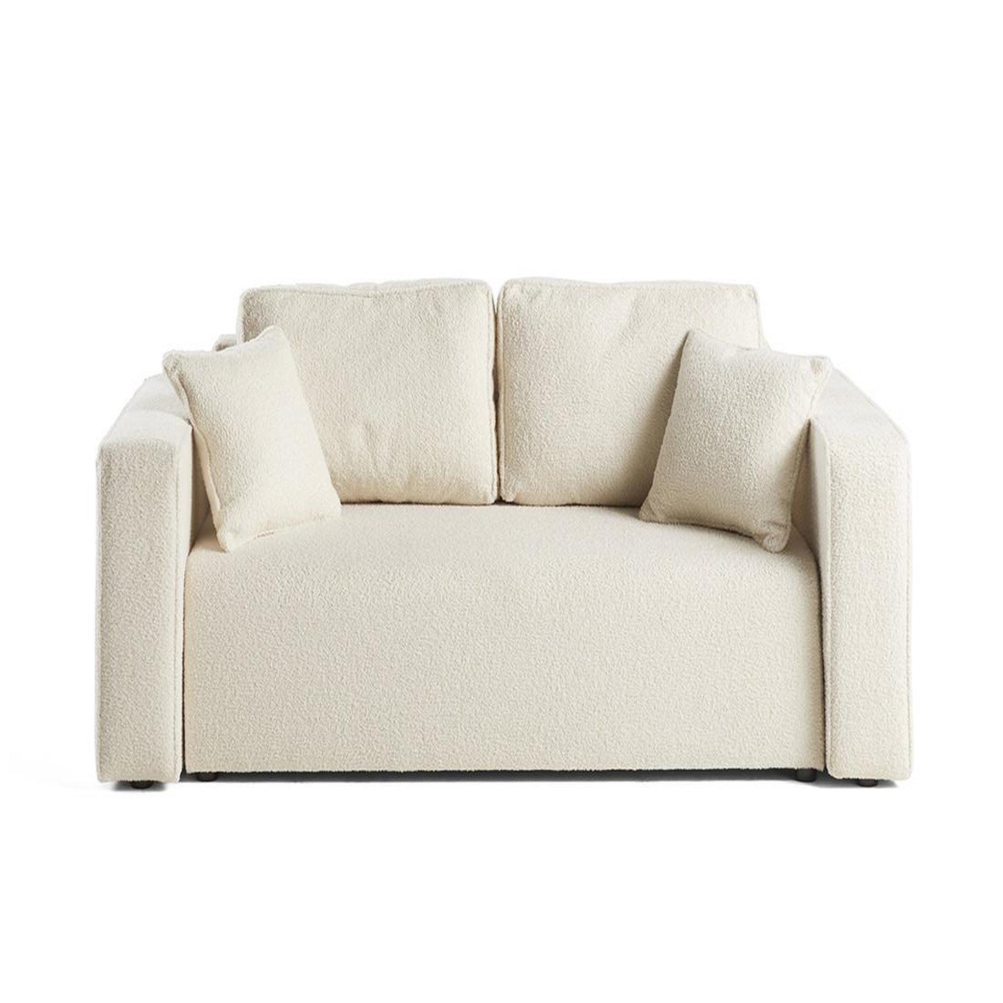 Voir la diapositive 1 : BEST MOBILIER Topaze - canapé droit 2 places - en tissu bouclette