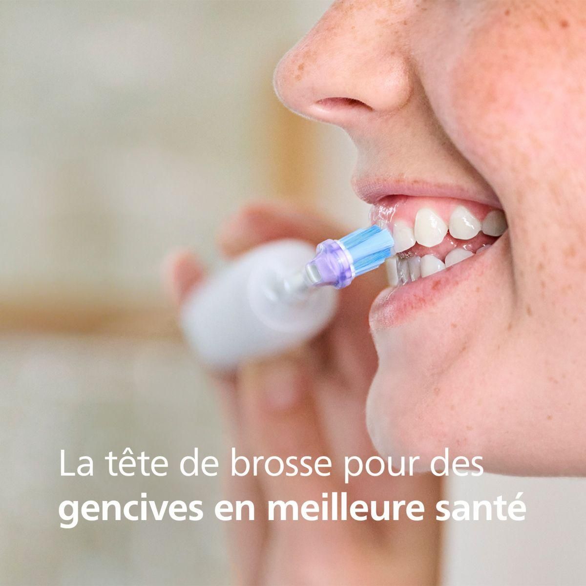 Philips Brossette dentaire Sonicare lot de 5 - HX9055/87 white Gum Care- soin des gencives G3