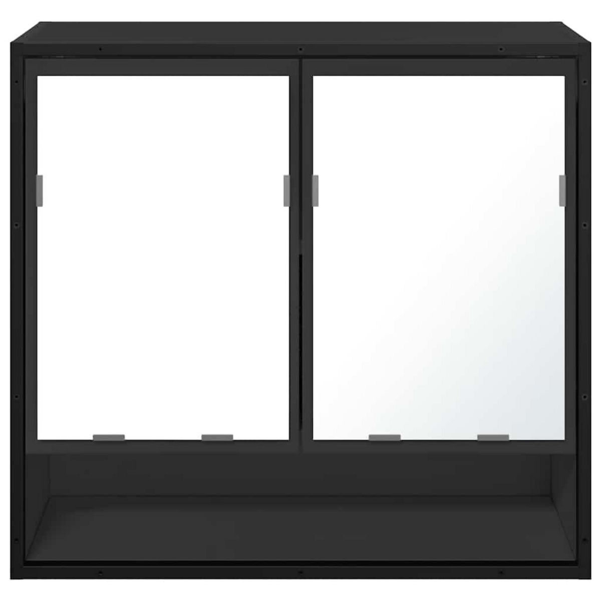 VIDAXL Armoire a miroir de salle de bain noir bois d'ingenierie