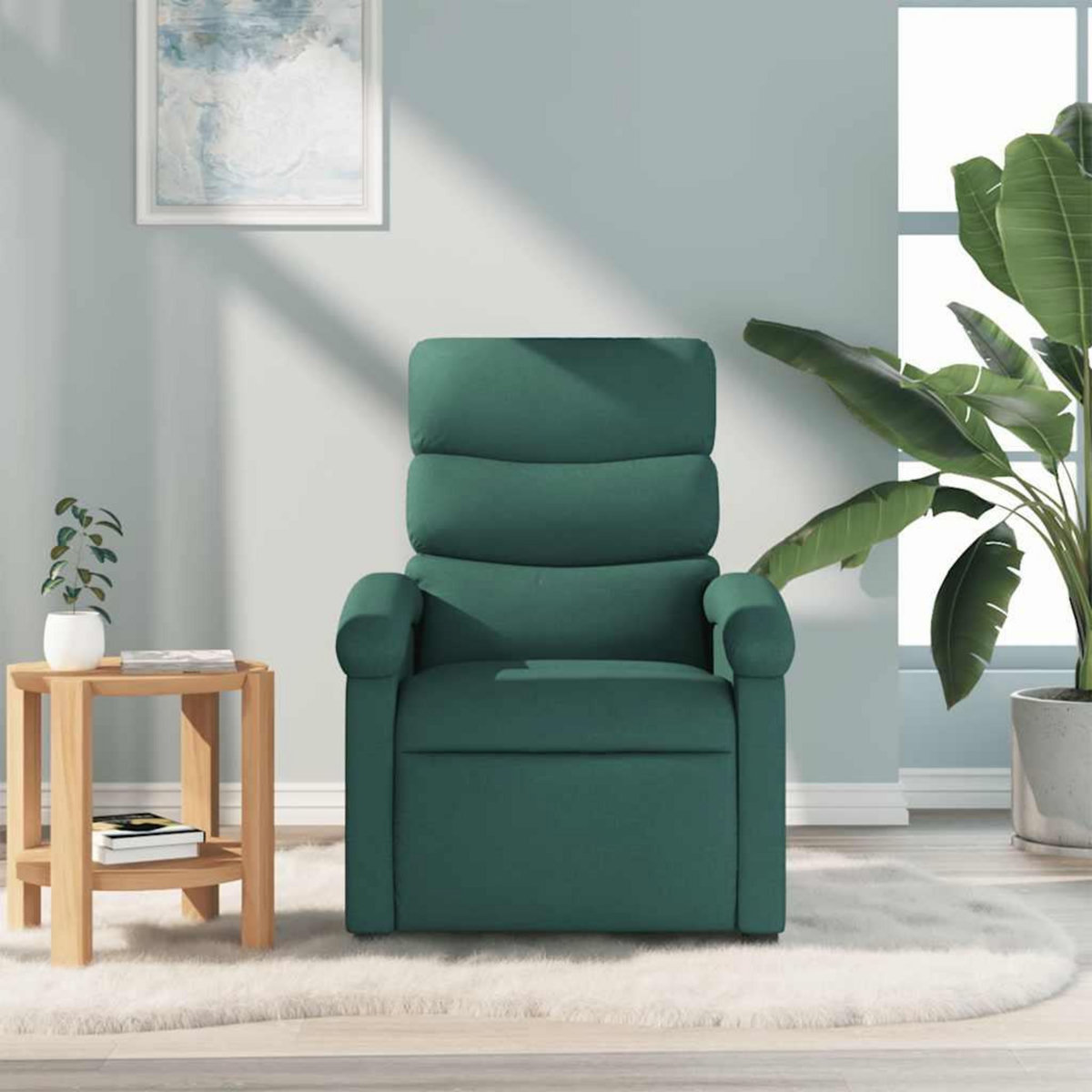 VIDAXL Fauteuil de massage inclinable Vert fonce Tissu