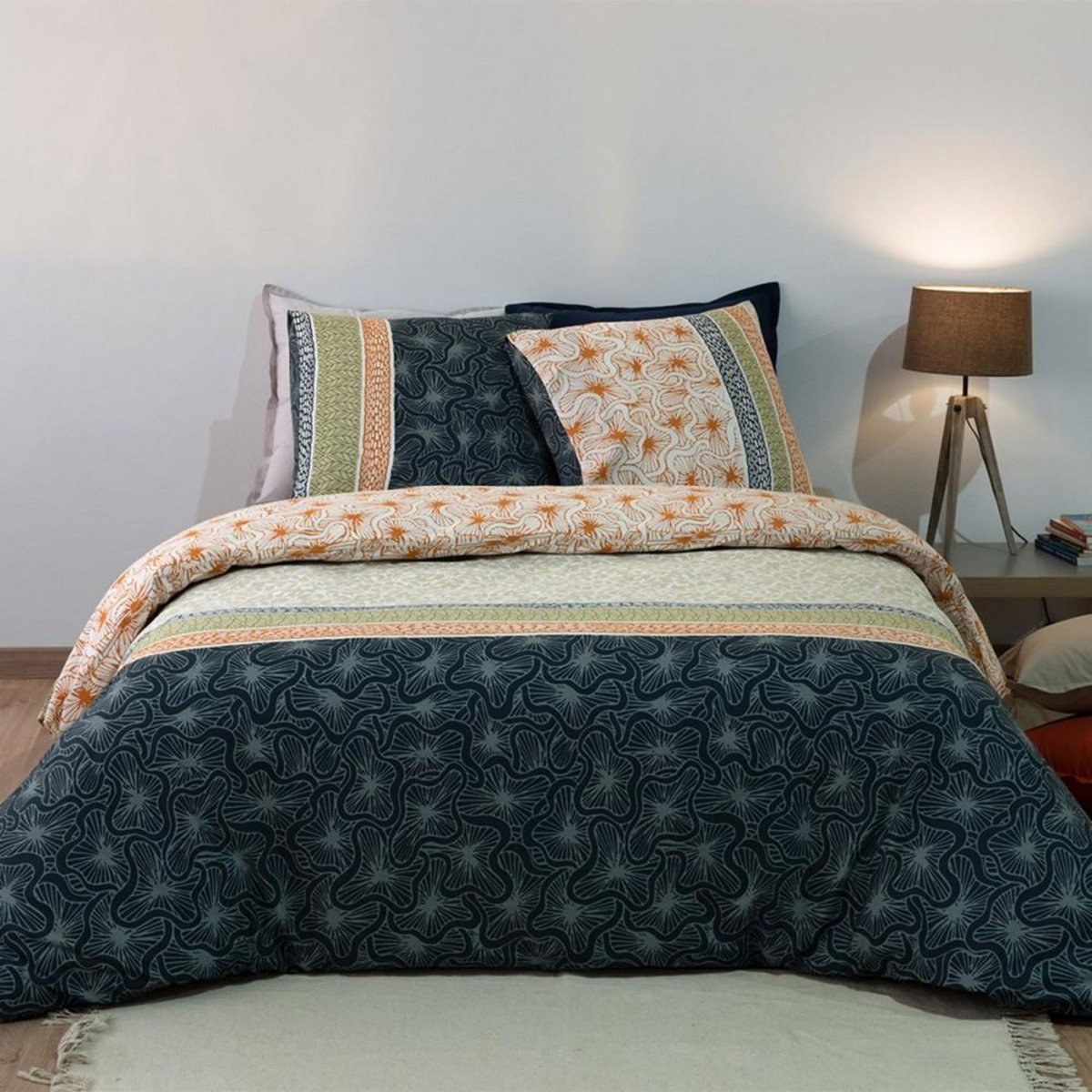 ATELIER DU COTON Housse de couette 240x220 + 2 taies Bella coton Percale 71 fils