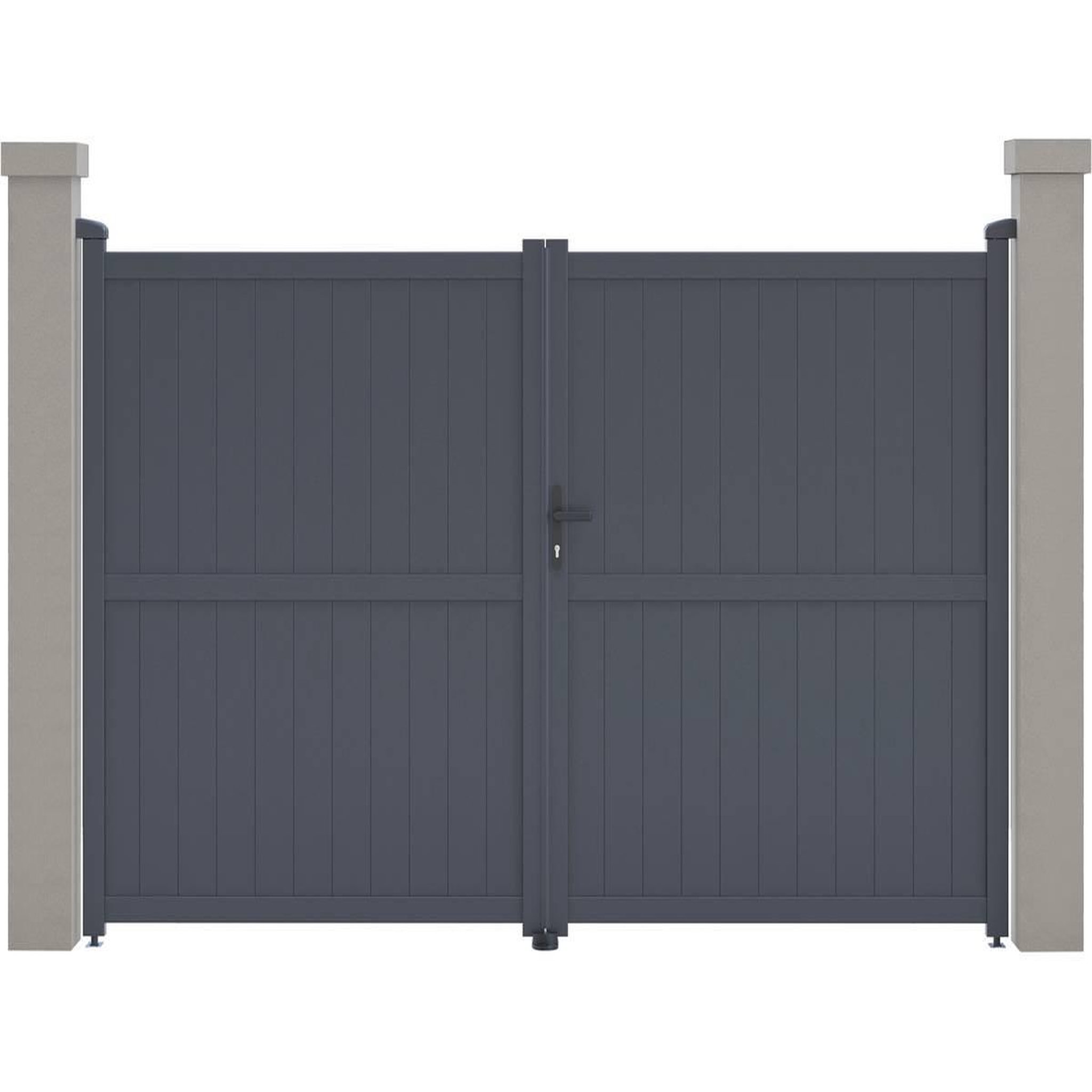 Habitat et Jardin Portail aluminium  Maurice  - 299.5 x 155.9 cm - Gris