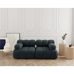 LISA DESIGN Ruby - canapé droit modulable 2 places en velours texturé. Coloris disponibles : Beige, Noir, Bleu, Gris, Orange