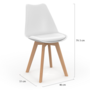 Voir la diapositive 5 : ID MARKET Lot de 6 chaises scandinaves SARA mix color blanc, gris clair, bleu canard x2, gris foncé x2