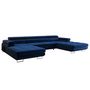 Voir la diapositive 4 : BEST MOBILIER Ayden - canapé panoramique en u 7 places convertible avec coffre et têtières réglables en tissu