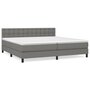 Voir la diapositive 2 : VIDAXL Sommier a lattes de lit avec matelas Gris fonce 200x200cm Tissu