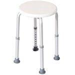 HOMCOM Tabouret de douche réglable en hauteur siège de douche ergonomique pieds antidérapants charge max. 136 Kg alu HDPE blanc