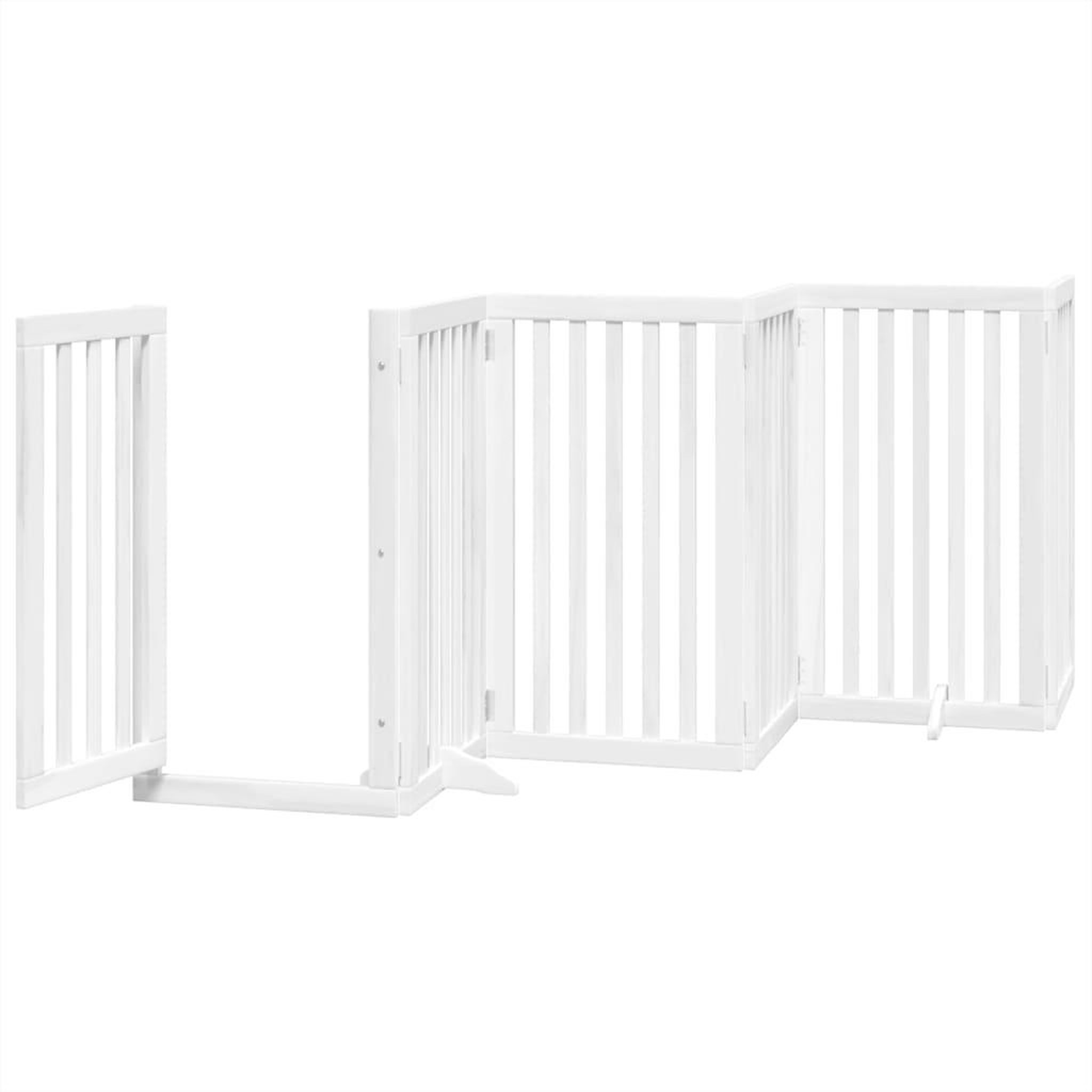 Voir la diapositive 4 : VIDAXL Barriere pour chien porte pliable 9panneaux blanc bois peuplier