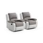 Voir la diapositive 8 : Ensemble de 2 fauteuils relax tissu simili HELENE