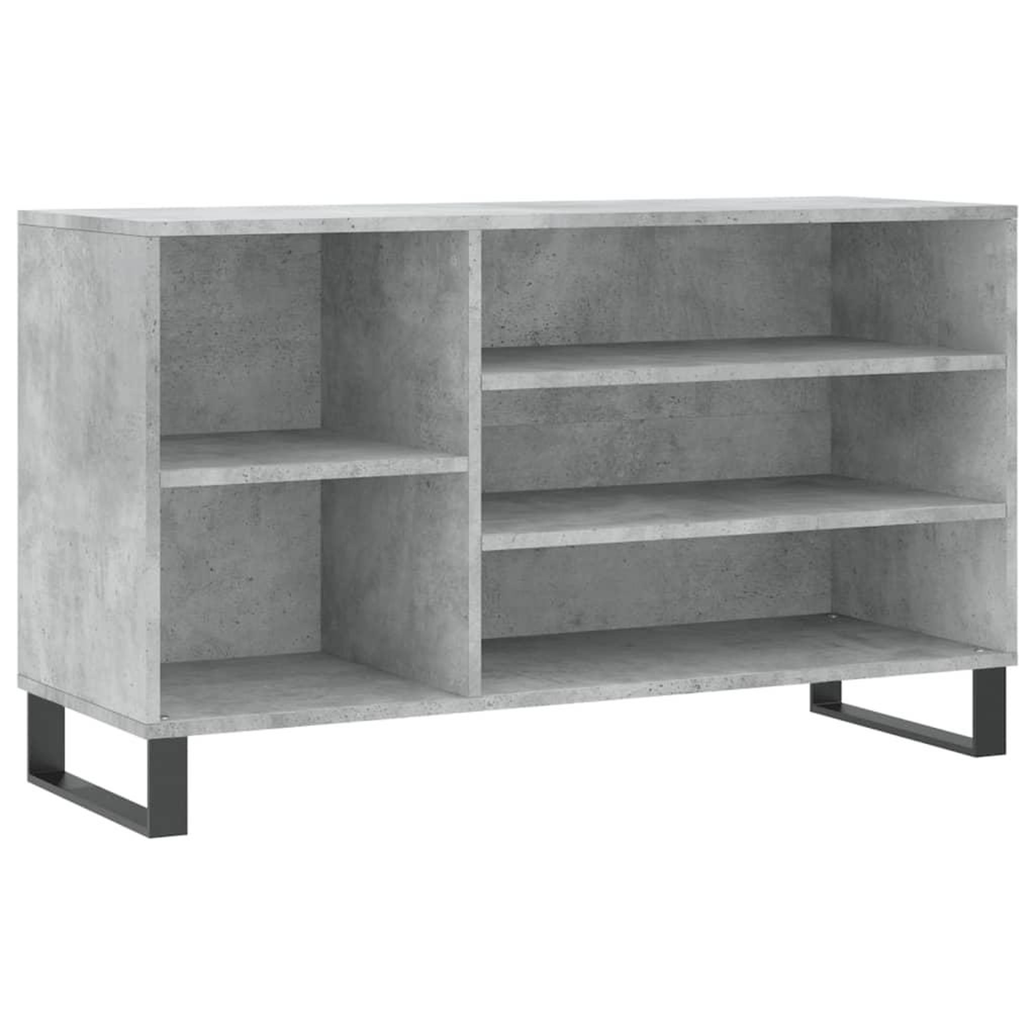 Voir la diapositive 2 : VIDAXL Armoire a chaussures Gris beton 102x36x60 cm Bois d'ingenierie