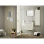 Meuble de salle de bain 2 tiroirs avec vasque et miroir RELAX Blanc Brillant