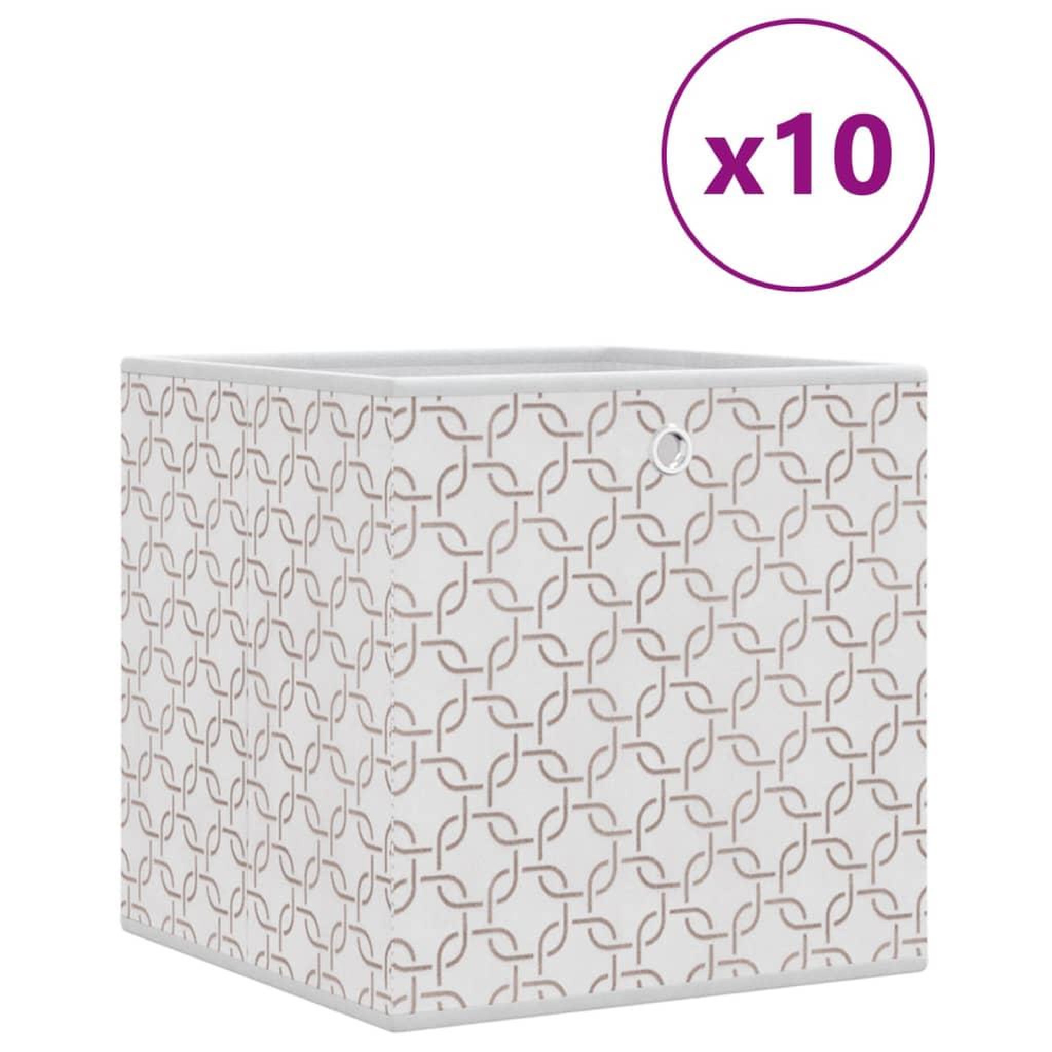 Voir la diapositive 2 : VIDAXL Boîtes de rangement pliables 10 pcs creme tissu intisse