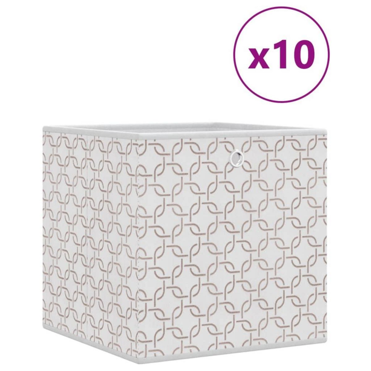 VIDAXL Boîtes de rangement pliables 10 pcs creme tissu intisse