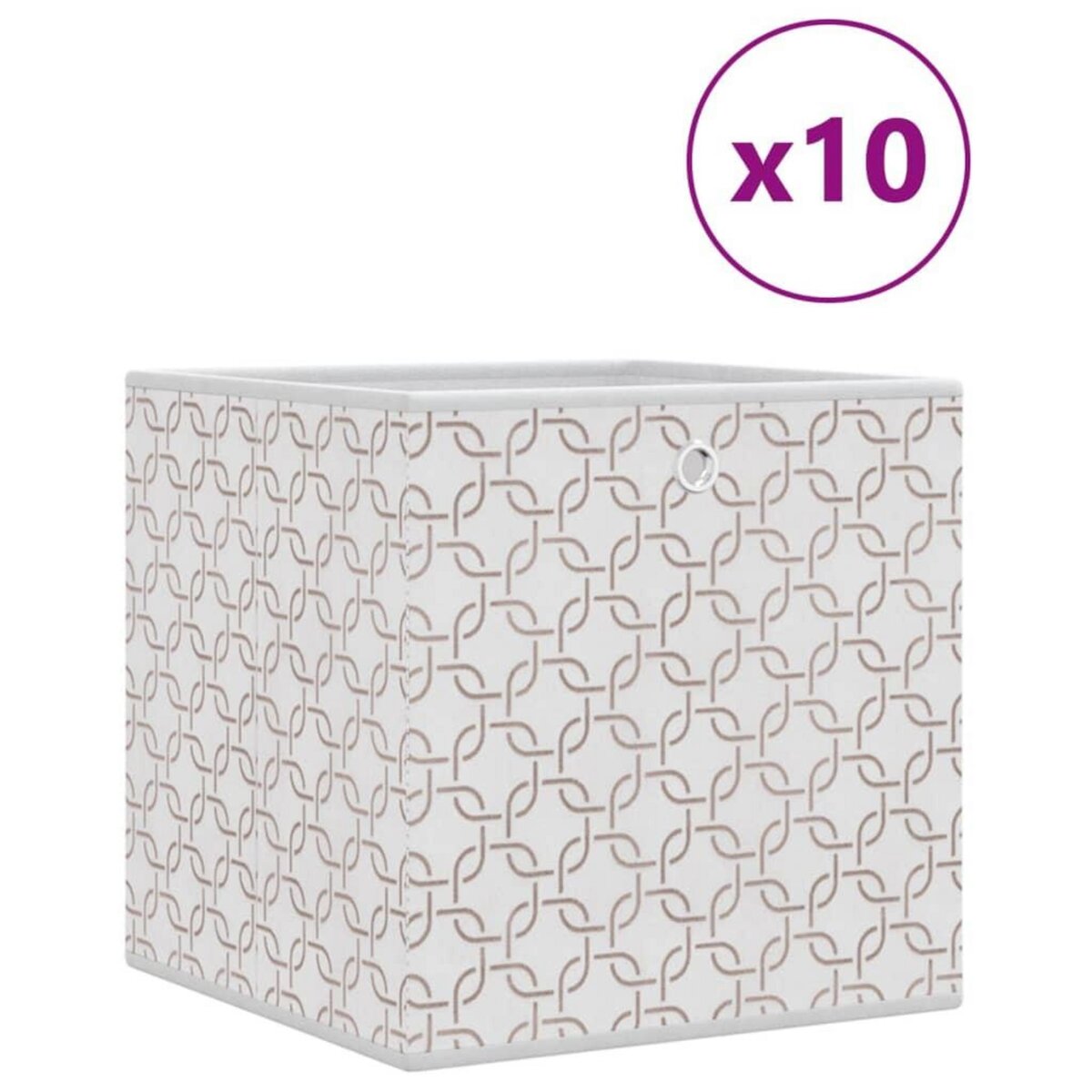VIDAXL Boîtes de rangement pliables 10 pcs creme tissu intisse