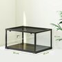 Voir la diapositive 3 : PAWHUT Terrarium 86L - toit maillé et porte coulissante verrouillable - 50x30x35cm - alu noir verre