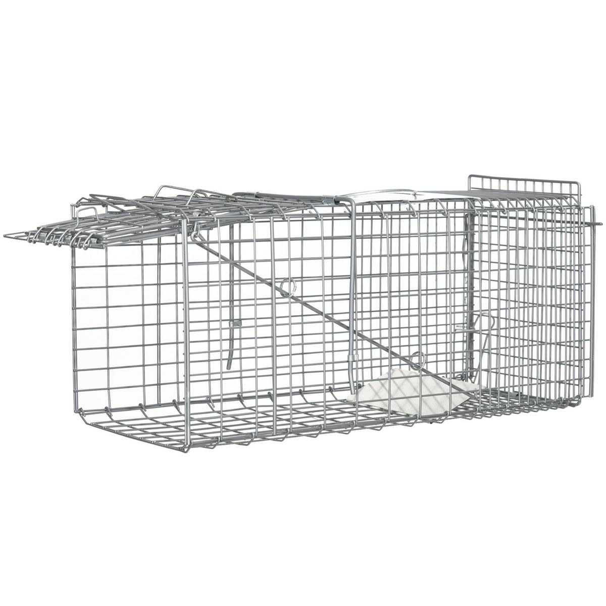 OUTSUNNY Piège de capture pliable pour petits animaux type lapin rat - 2 portes, poignée - dim. 66L x 24l x 30H cm - acier