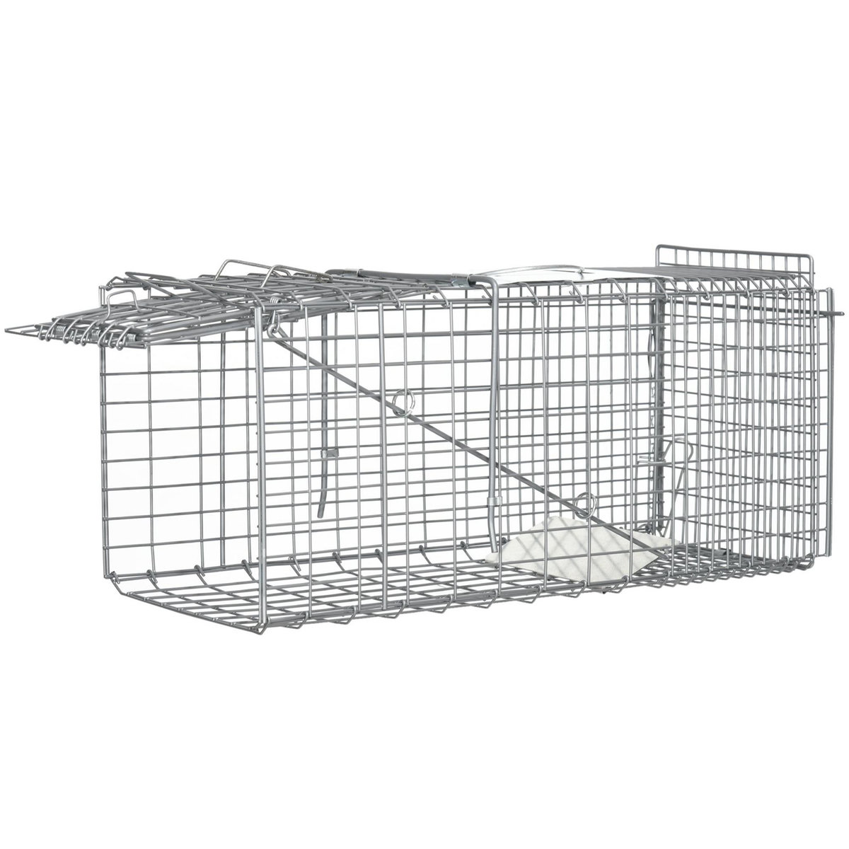OUTSUNNY Piège de capture pliable pour petits animaux type lapin rat - 2 portes, poignée - dim. 66L x 24l x 30H cm - acier