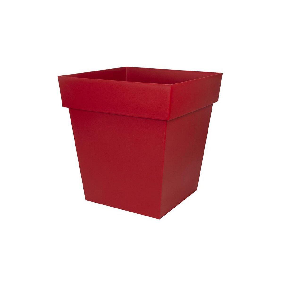 Eda Pot de fleur carré Toscane 39 x H.39 cm - Rouge rubis - Eda