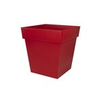 Eda Pot de fleur carré Toscane 39 x H.39 cm - Rouge rubis - Eda