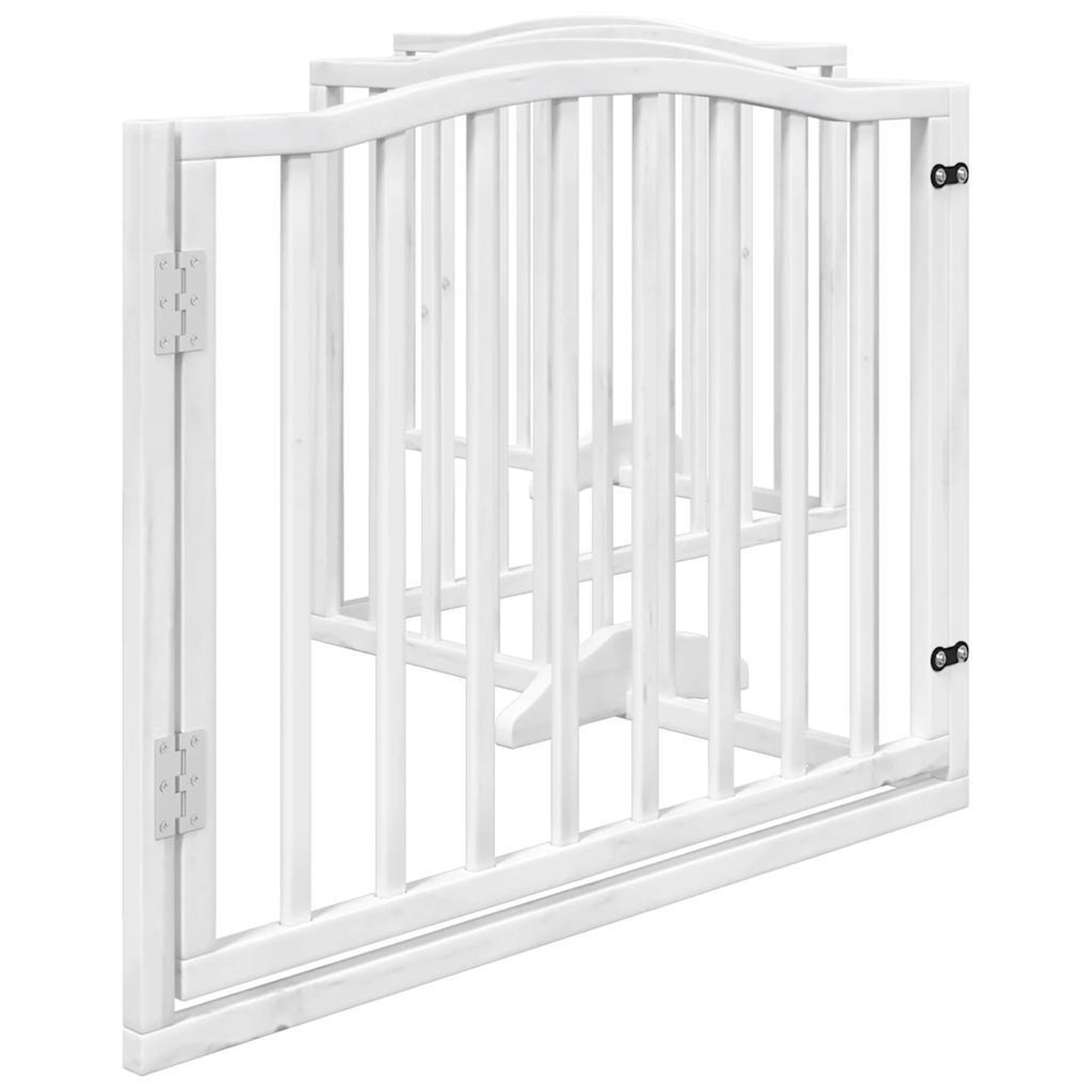 Voir la diapositive 5 : VIDAXL Barriere pour chiens et porte 4 panneaux blanc bois de peuplier