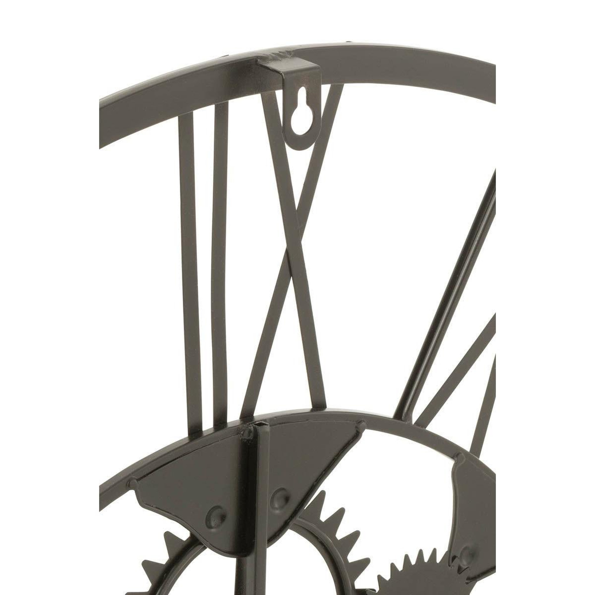 Voir la diapositive 2 : J-LINE Horloge murale en métal  roues  60cm noir
