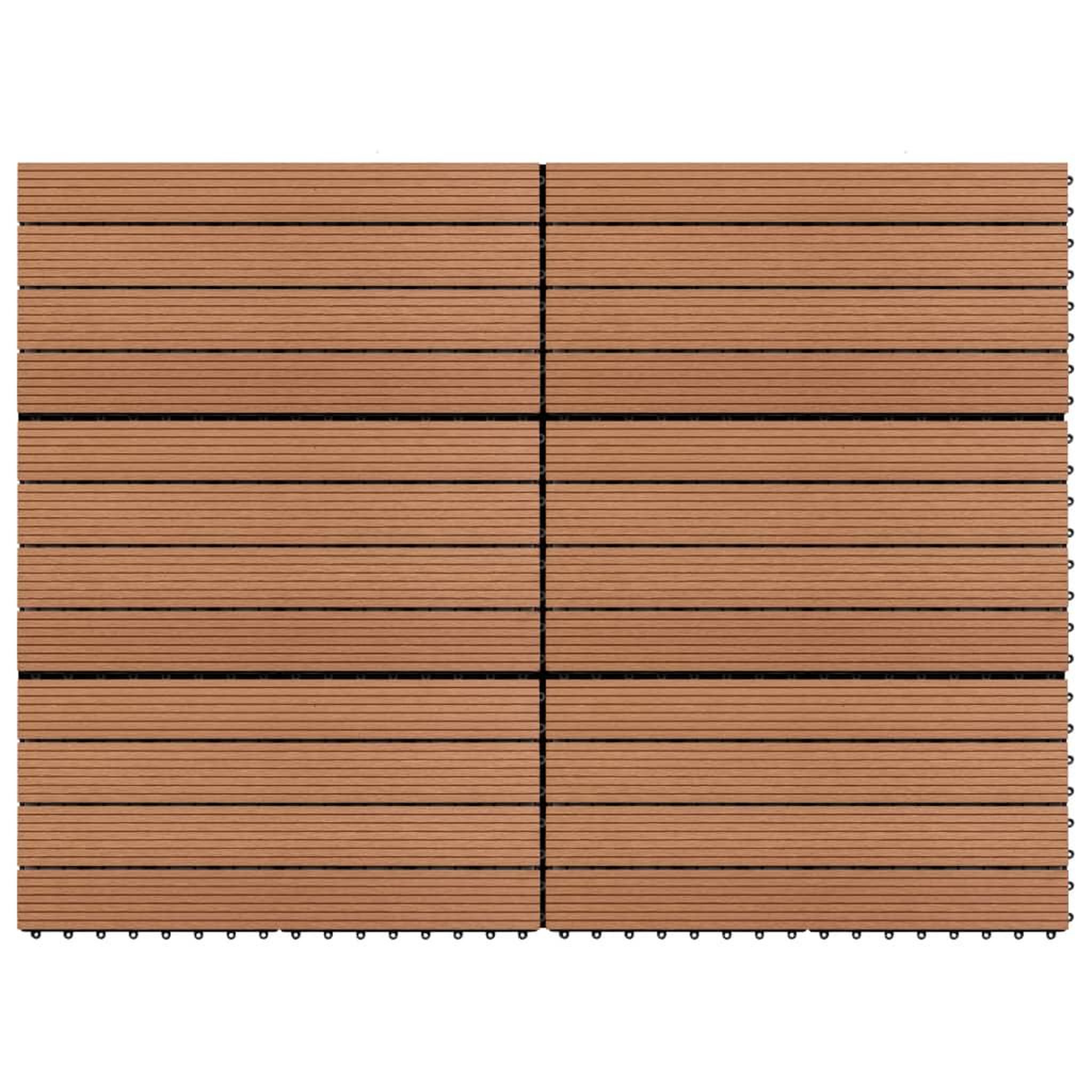 Voir la diapositive 1 : VIDAXL Dalles WPC 60x30 cm 6 pcs 1m^2 Marron