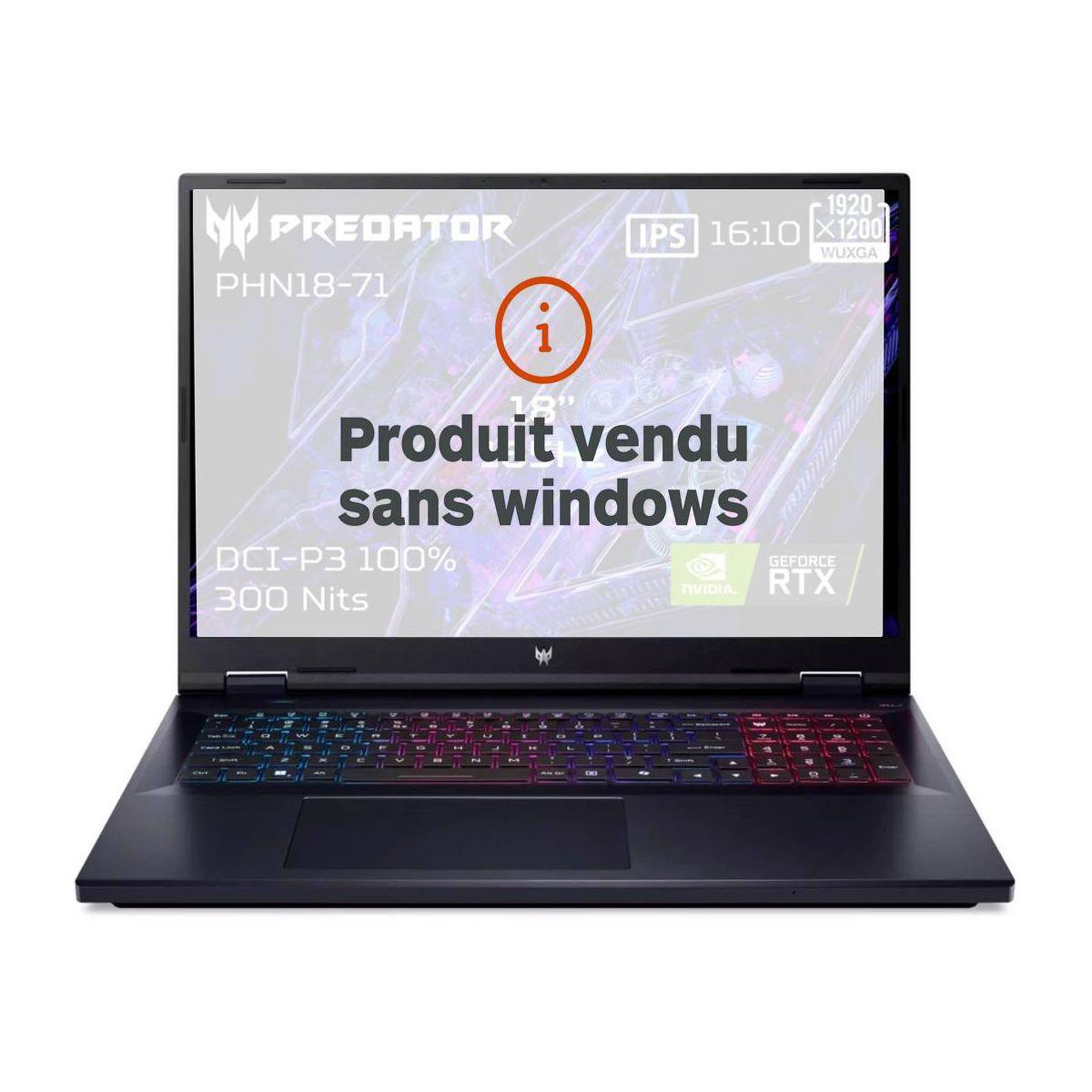 Voir la diapositive 1 : ACER PC Gamer Predator Helios Neo 18-71-7574 Sans OS