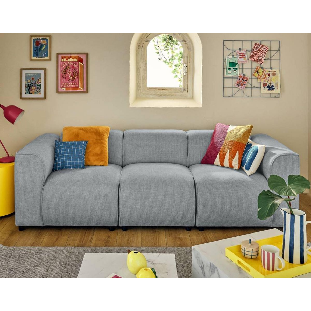 LISA DESIGN Suaro - module d'assise sans accoudoirs en tissu texturé