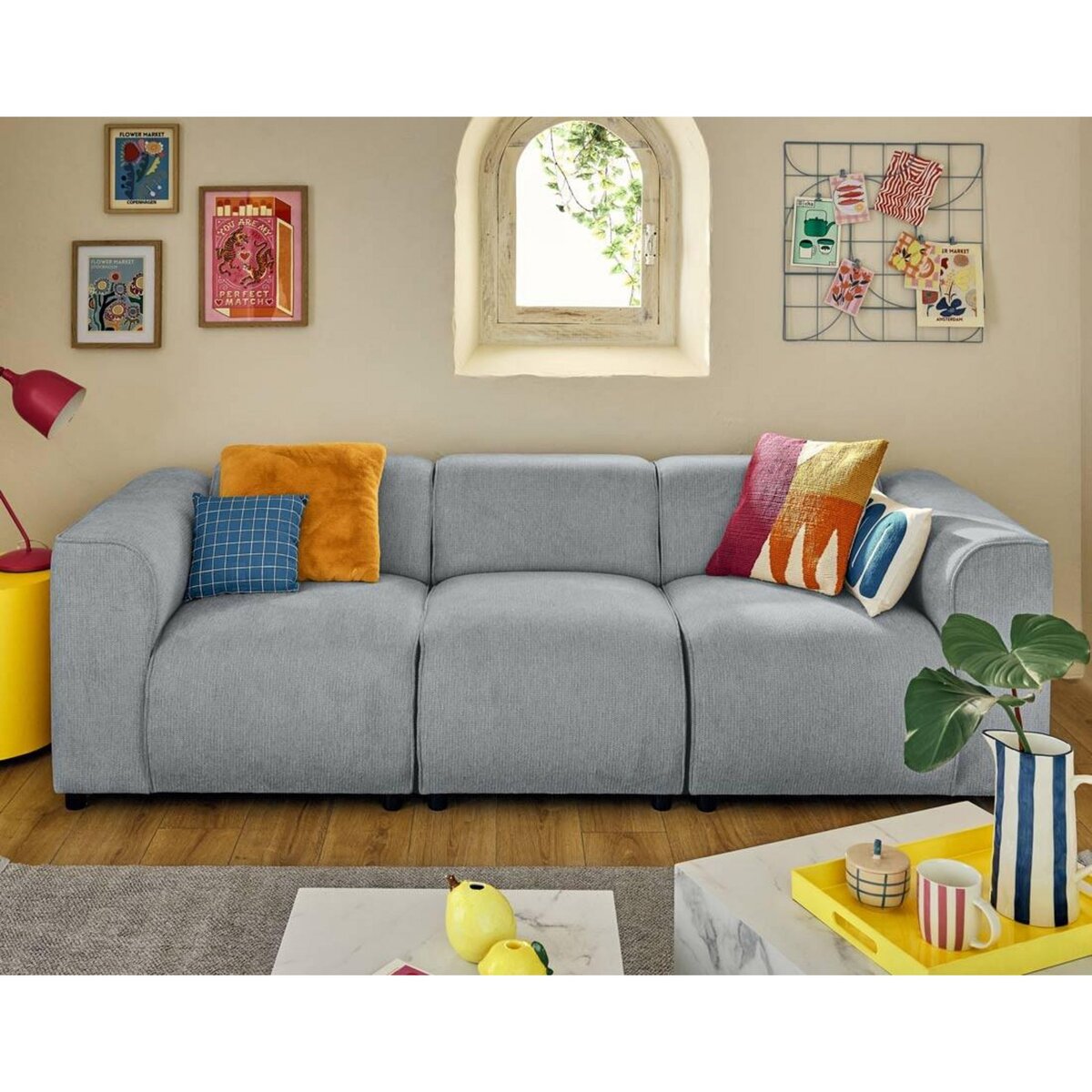 LISA DESIGN Suaro - module d'assise en tissu texturé