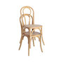 Voir la diapositive 4 : SWEEEK Lot de 4 chaises vintage en bois avec assise en rotin et dossier arrondi. coloris naturel. L 48 x P 49.5 x H 90cm