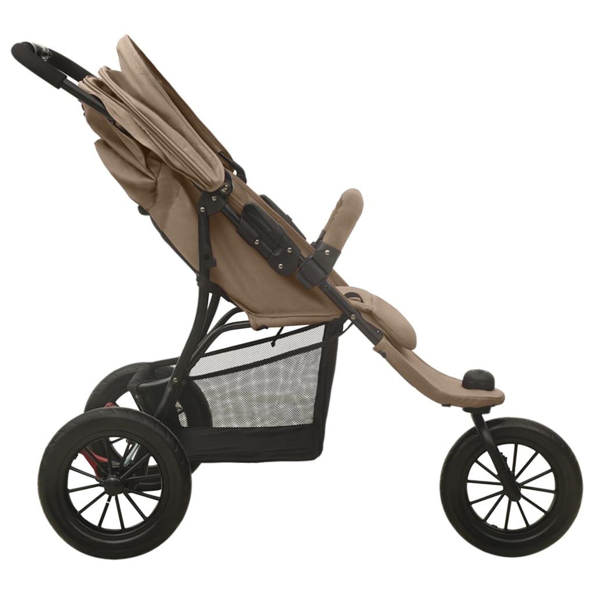 Voir la diapositive 4 : VIDAXL Poussette pour bebe Taupe Acier