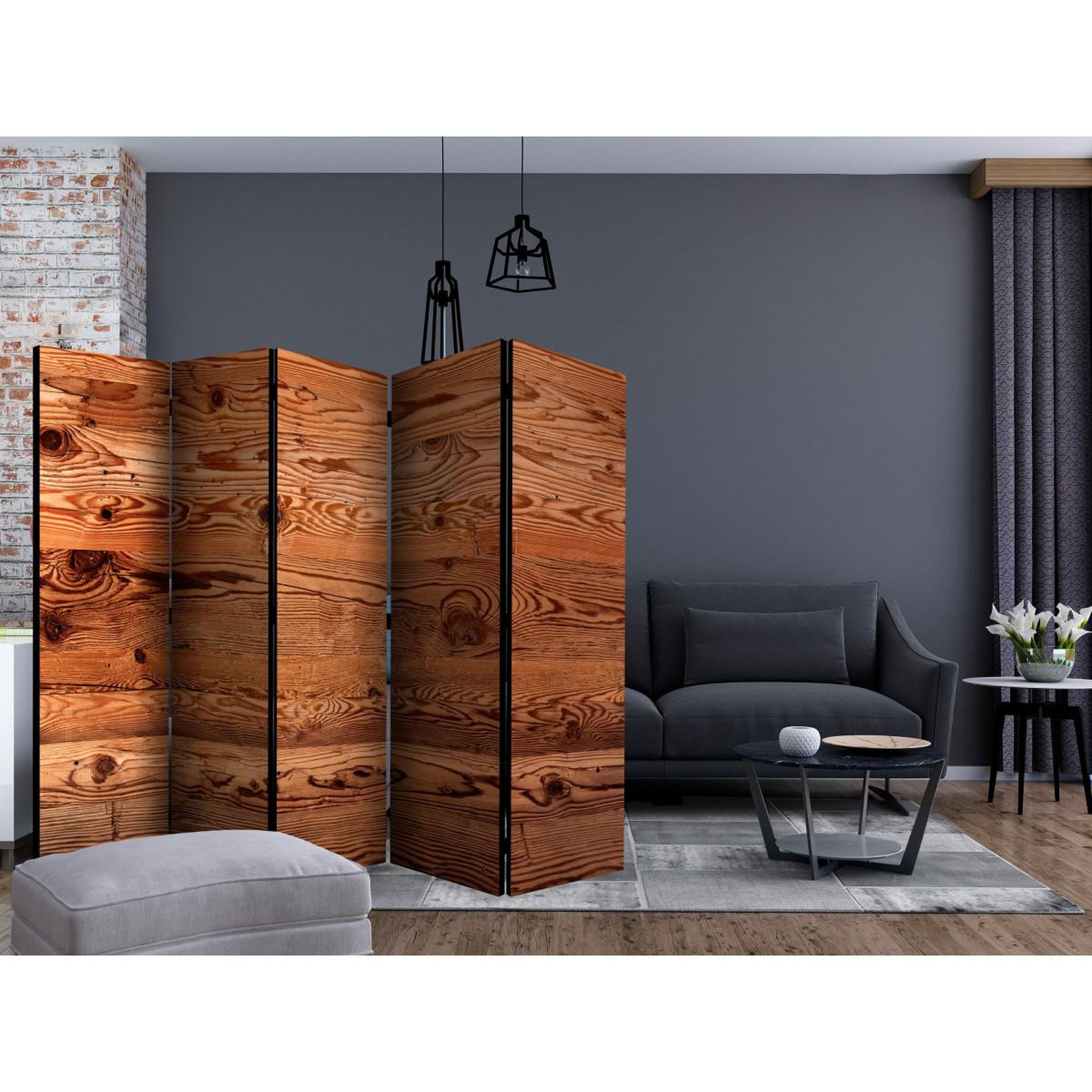 Voir la diapositive 2 : Paris Prix Paravent 5 volets  rustic chic  172x225cm