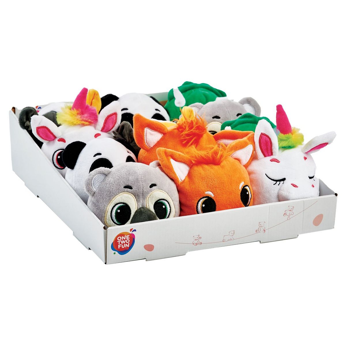 One Two Fun Ma peluche balle réversible 12 cm