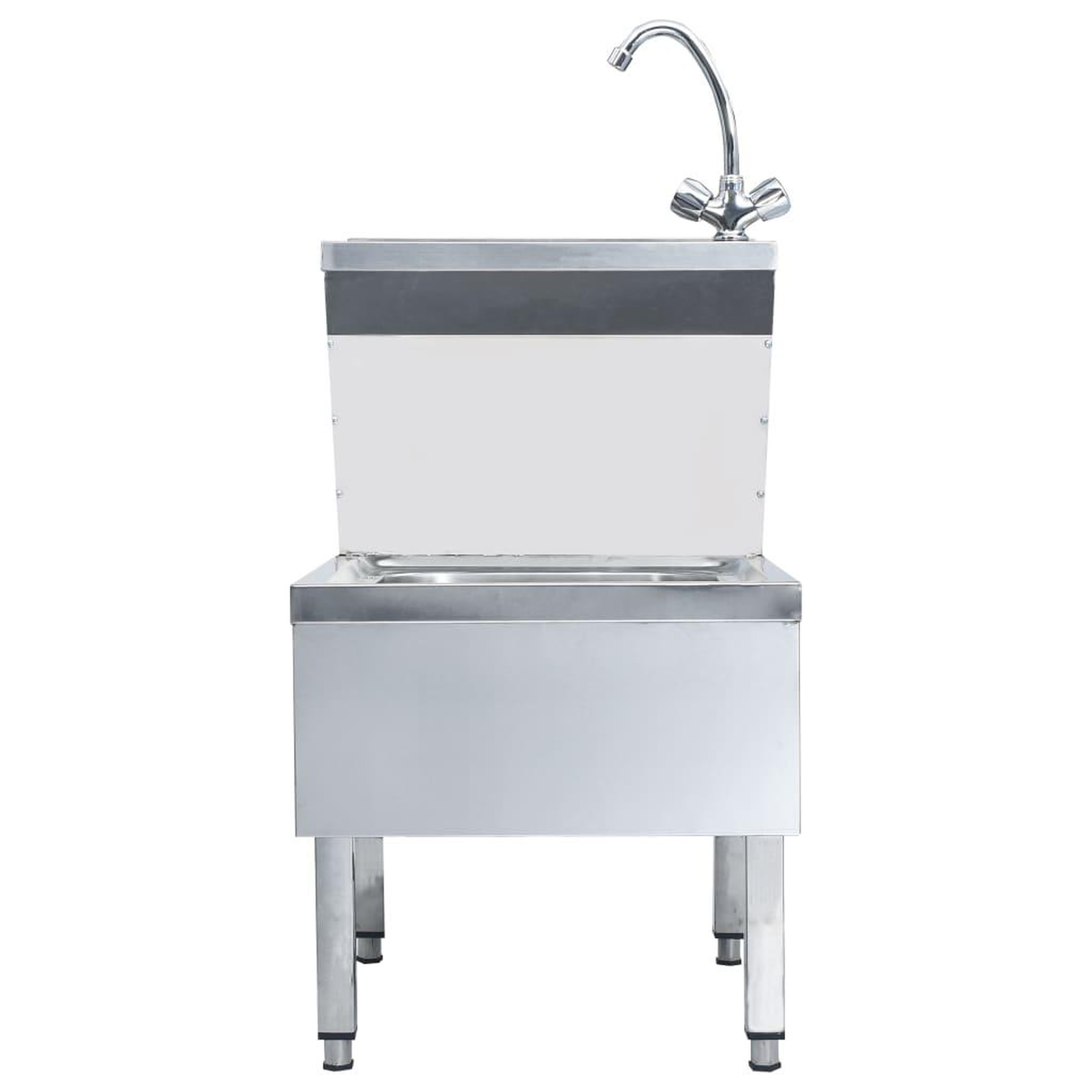 Voir la diapositive 3 : VIDAXL Lavabo commercial de lavage des mains avec robinet Inox
