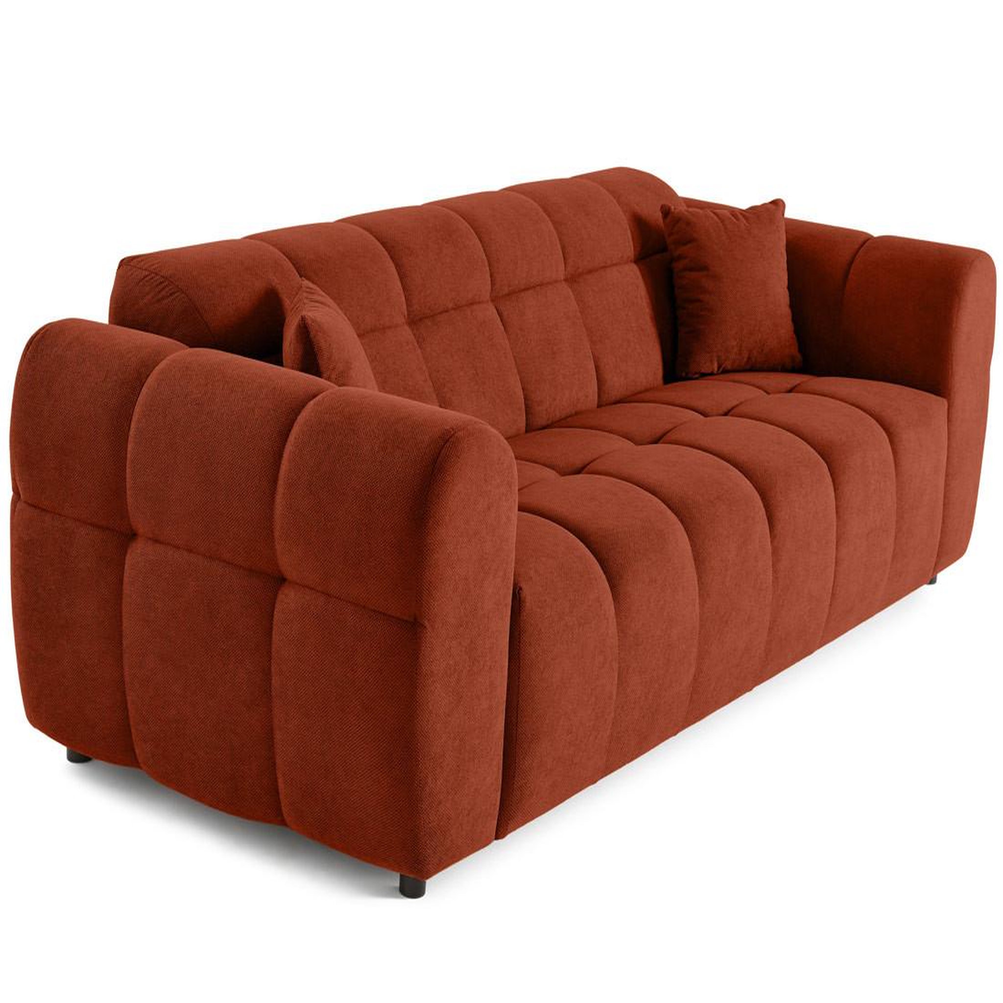 Voir la diapositive 2 : BEST MOBILIER Ray - canapé droit 3 places en tissu texturé