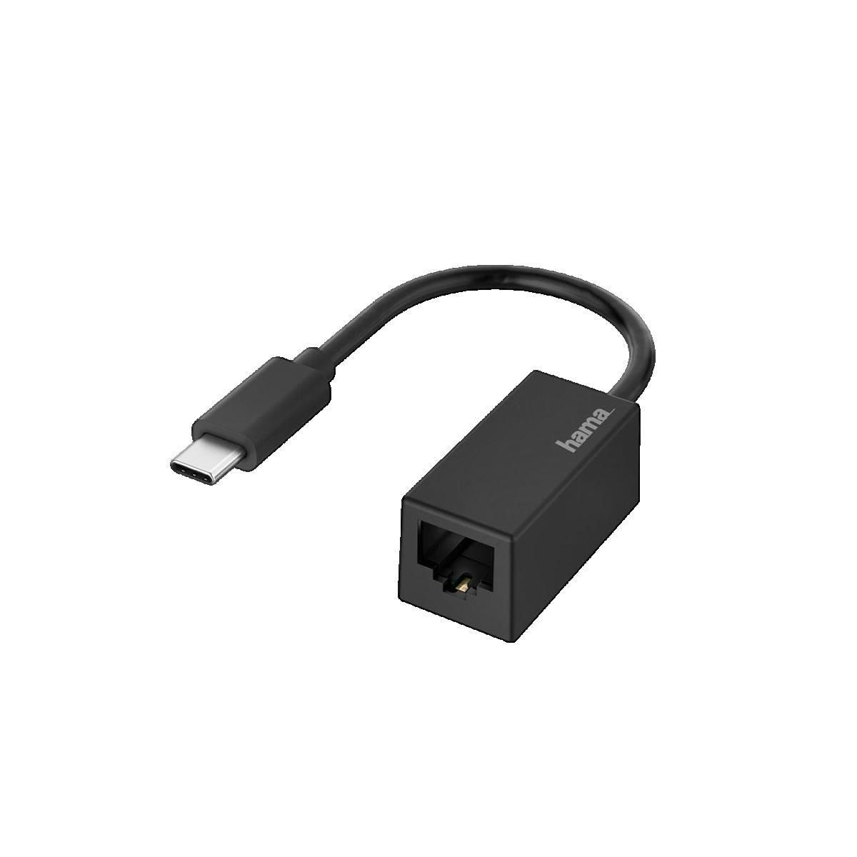 Hama Adaptateur Réseau Hama 200322 USB-C Gigabit Ethernet Noir