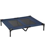 PAWHUT Lit sur pieds pour chien chat lit de camp animal lit surélevé Oxford textilène micro-perforé dim. 92L x 76l x 18H cm bleu