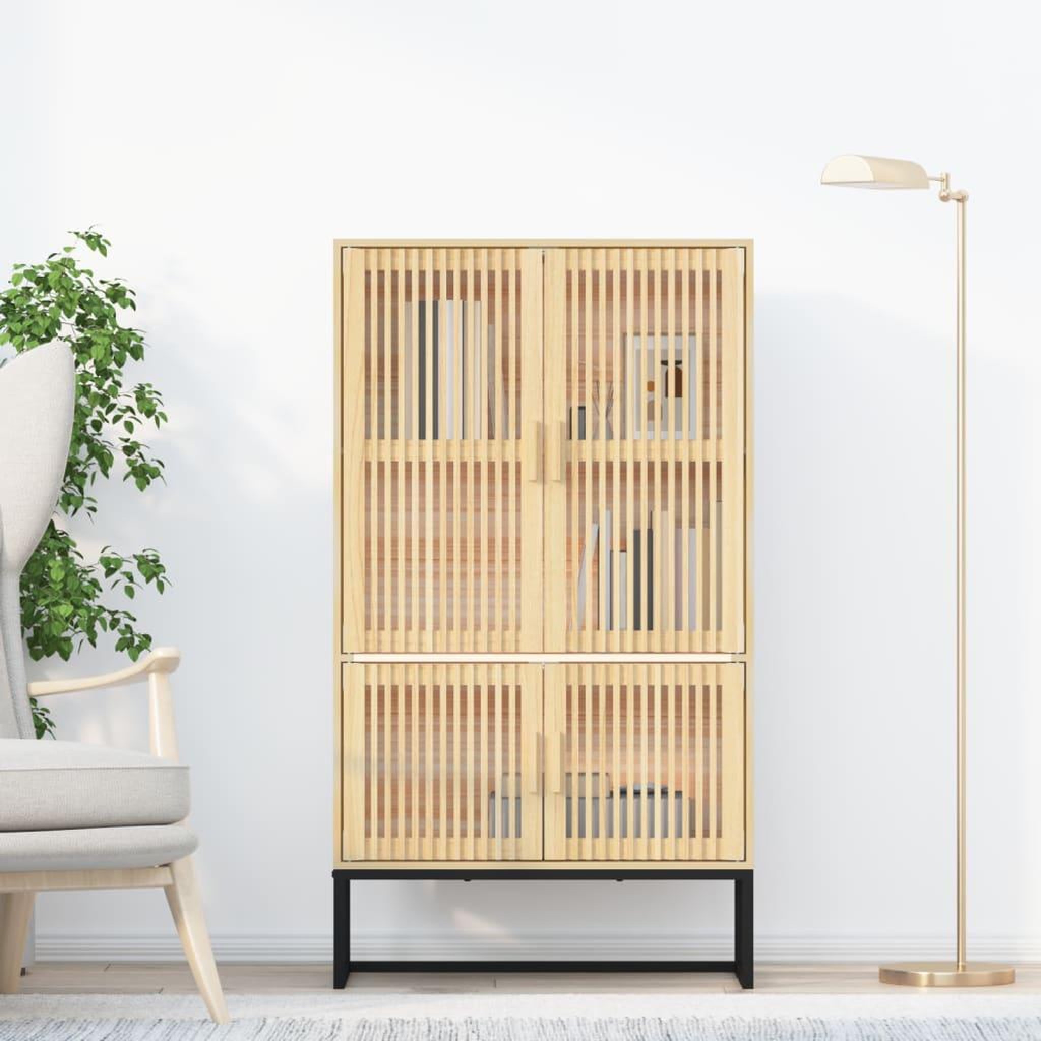 Voir la diapositive 1 : VIDAXL Buffet haut 70x35x125 cm bois d'ingenierie
