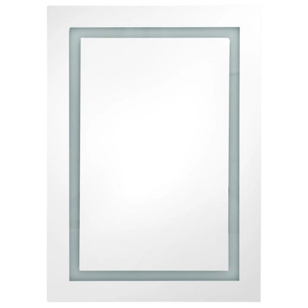 VIDAXL Armoire de salle de bain à miroir LED gris brillant 50x13x70 cm